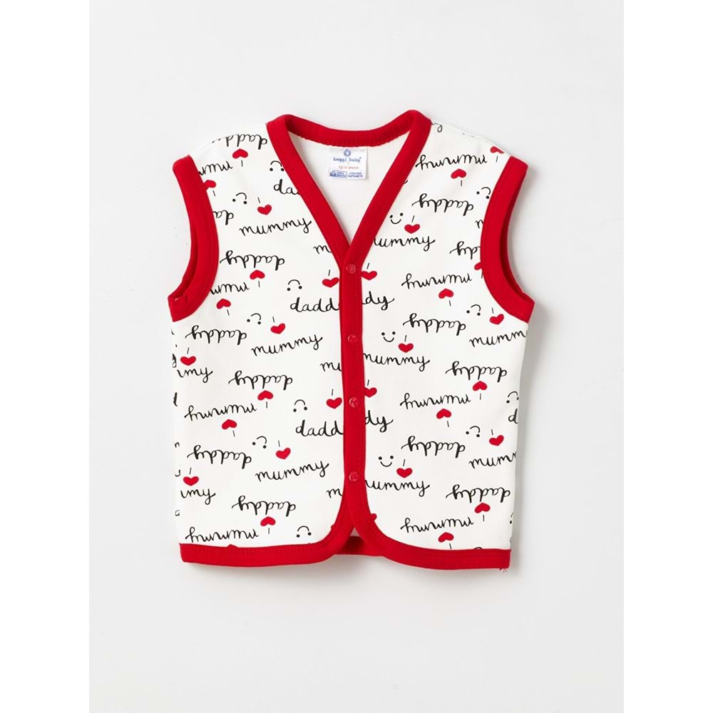 Luggi Baby LBY-01392 Love Mom Yelek 24-36 AY KIRMIZI