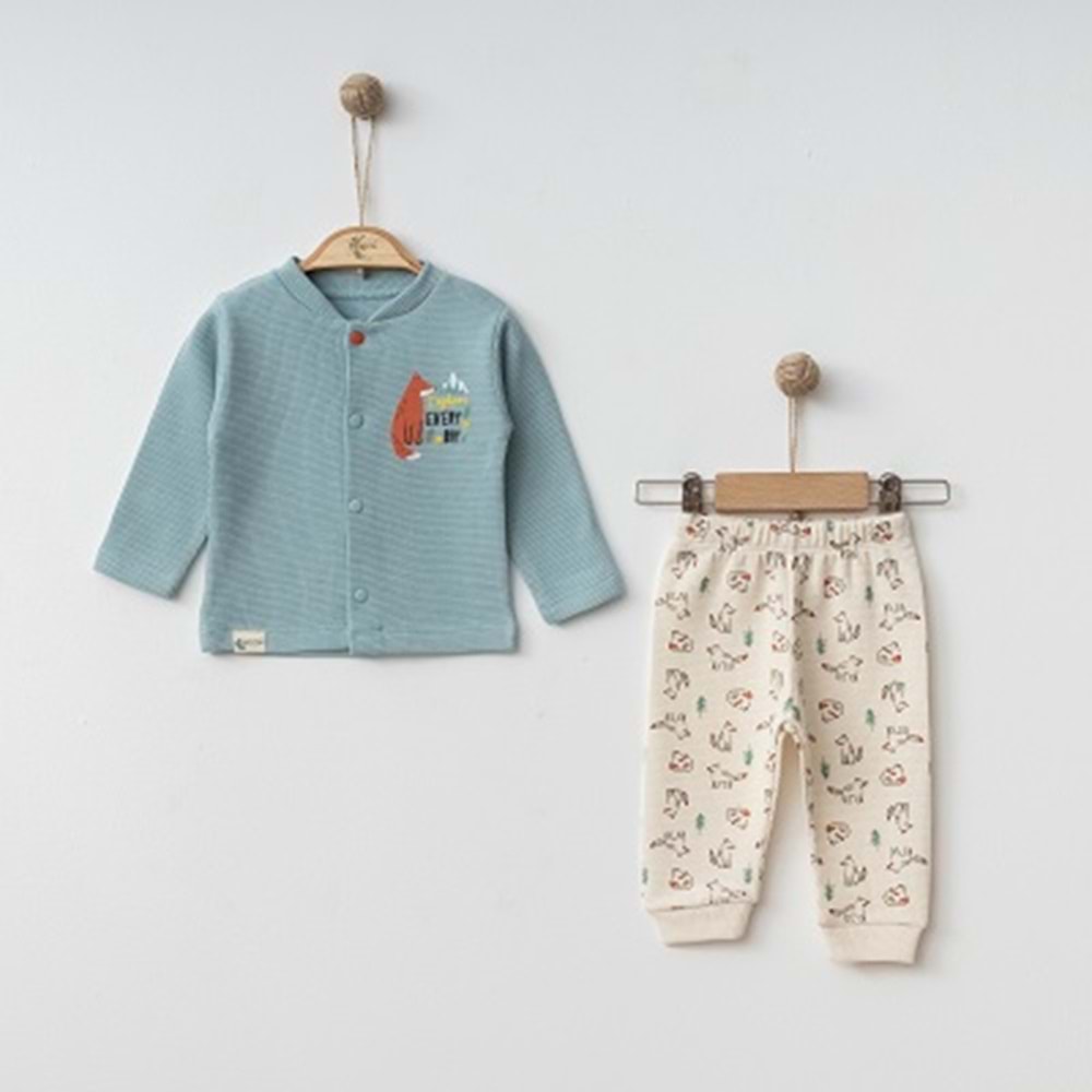 DbMoon 2008 Mountain 2'li Pijama Takımı YEŞİL 6-9 Ay