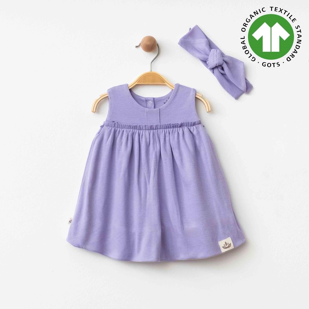 Eslenza Baby Esl-0030 Bandanalı Elbise Mor 6 Ay