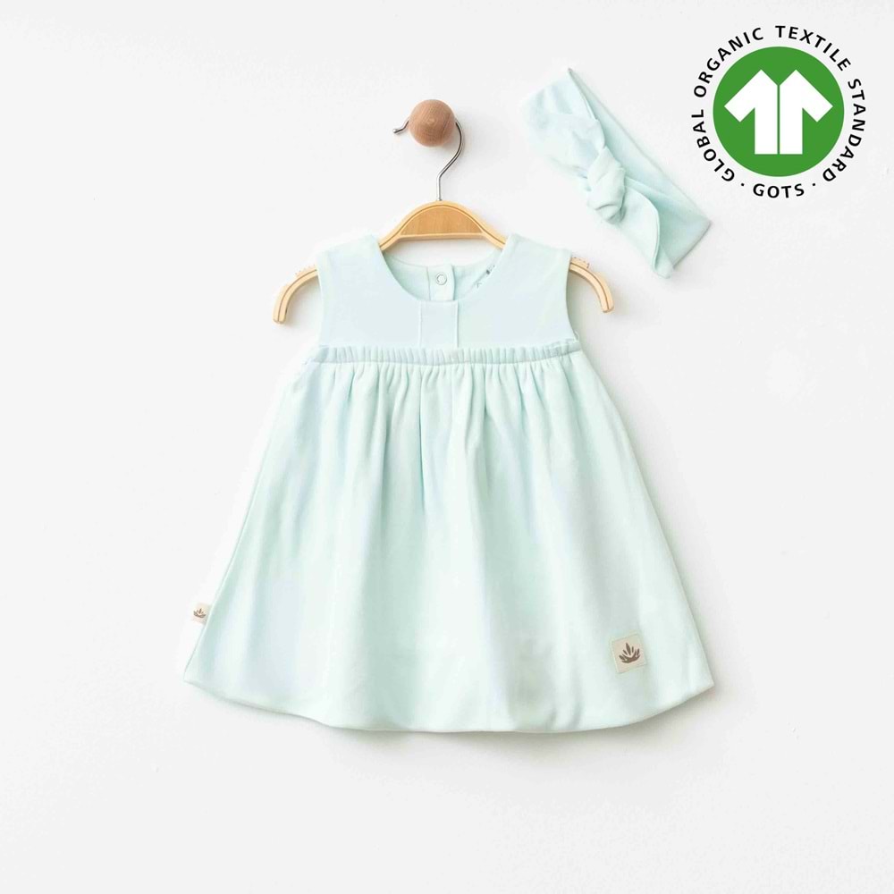 Eslenza Baby Esl-0030 Bandanalı Elbise Yeşil 9 Ay