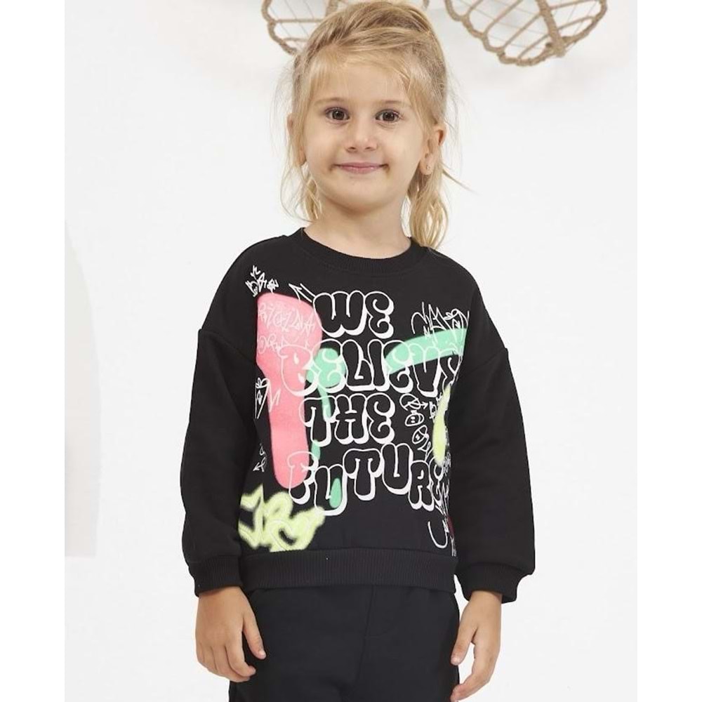 Cichlid 3601-070 Bebek Sweatshirt 18-24 Ay SİYAH