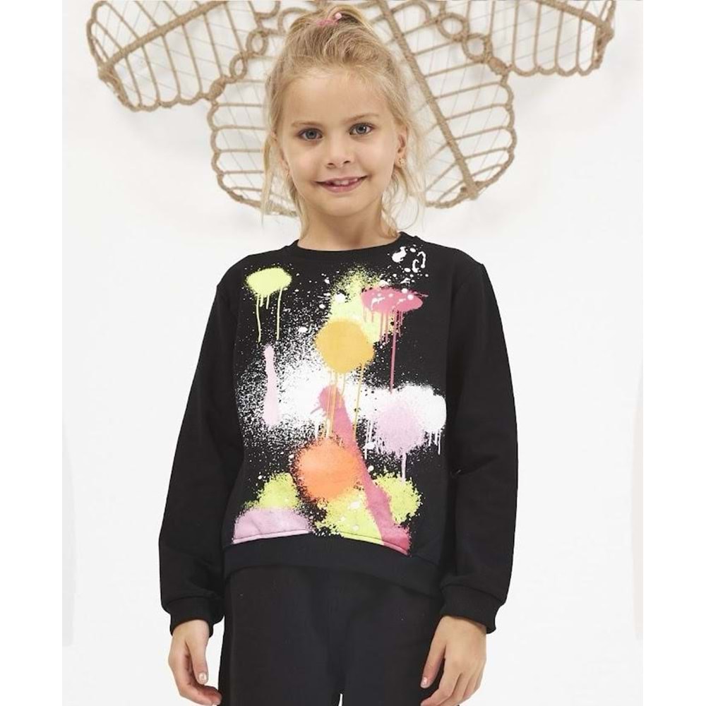 Cichlid 3601-008 Çocuk Sweatshirt 8 Yaş SİYAH