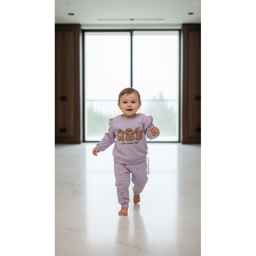 Piccola Mia Köpek Nakışlı 2li Takım