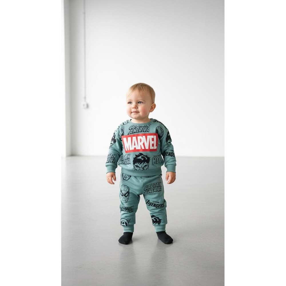 Piccola Mia Marvel Hulk Baskılı 2li Takım 24 Ay YEŞİL