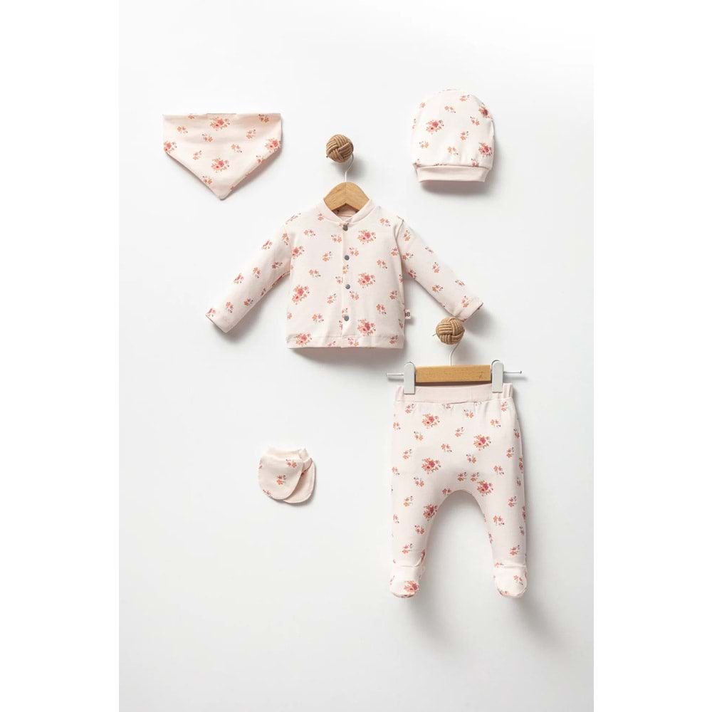 By Bubbles 5034 Çiçekli 5li Set 0-3 Ay KEMİK