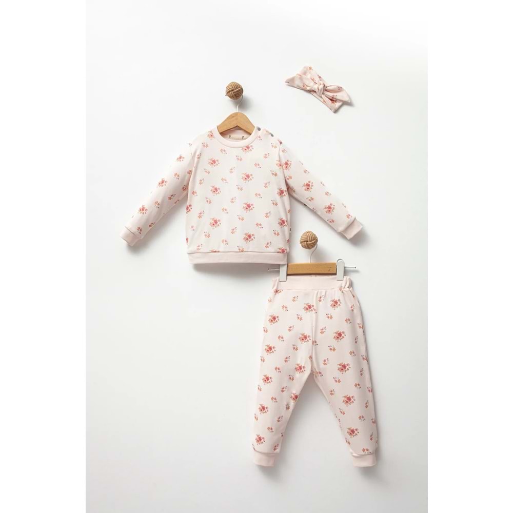 By Bubbles 7034 Çiçekli 2li Takım 3-6 Ay KEMİK
