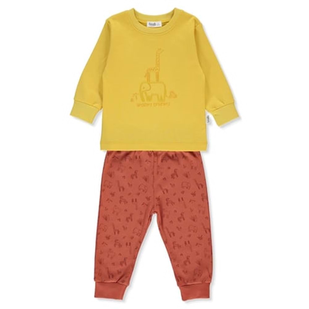 Bebetto F-1360 İnterlok Patiksiz 2li Pijama Takımı
