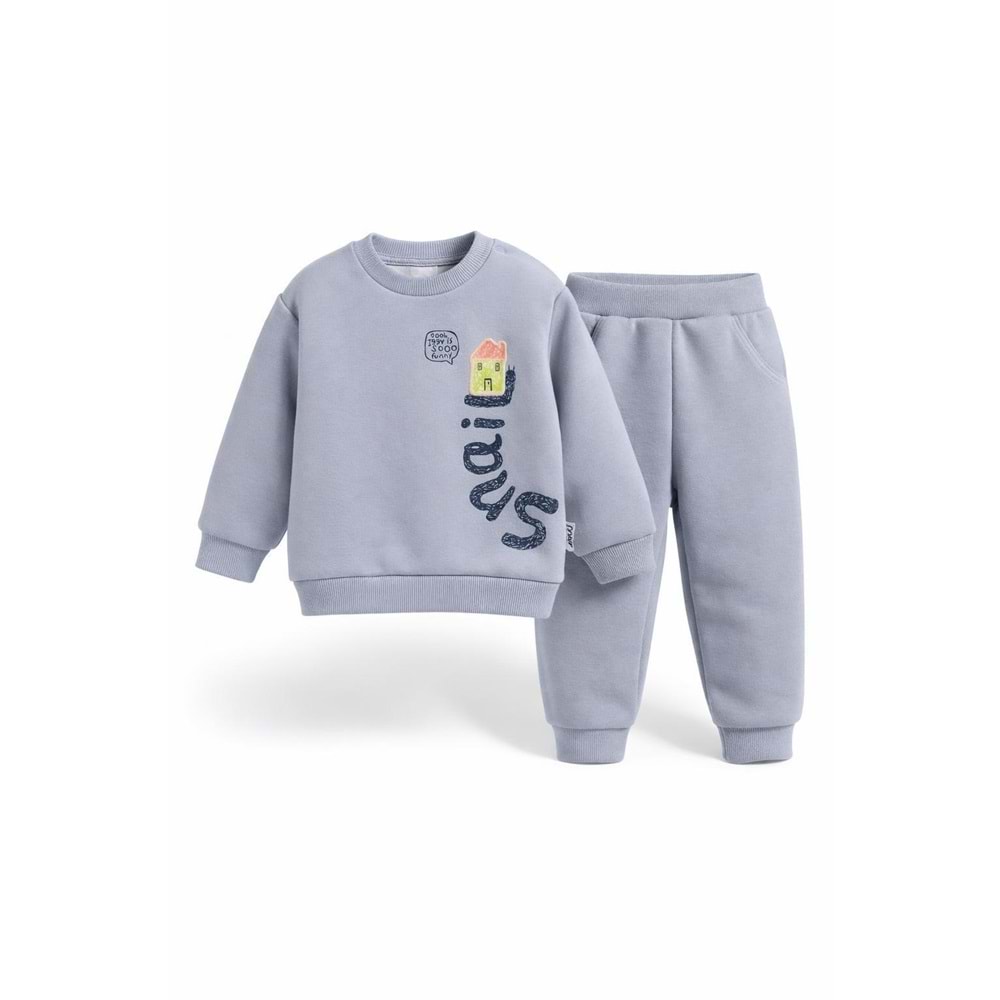 İggy 125263 Snail Nakışlı 2li Takım 12-18 Ay ZEN BLUE