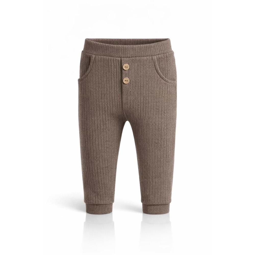 Colbi Baby 1051 Modal Cepli Düğmeli Pantolon 0-3 Ay Kahverengi