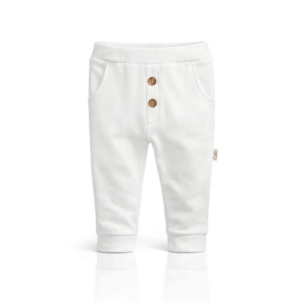 Colbi Baby 2043 Modal Cepli Düğmeli Pantolon 0-3 Ay Beyaz
