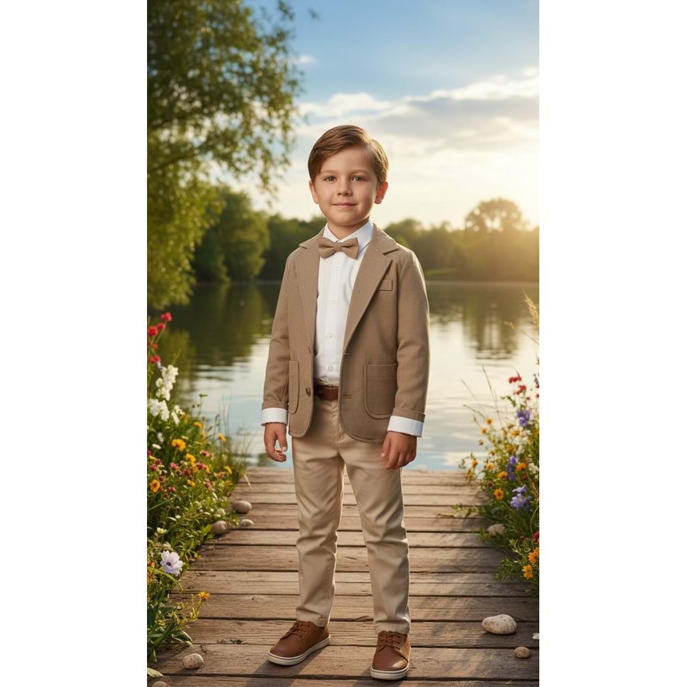 Weeny Kids 1595 3lü Erkek Takım 5 Yaş KAHVE