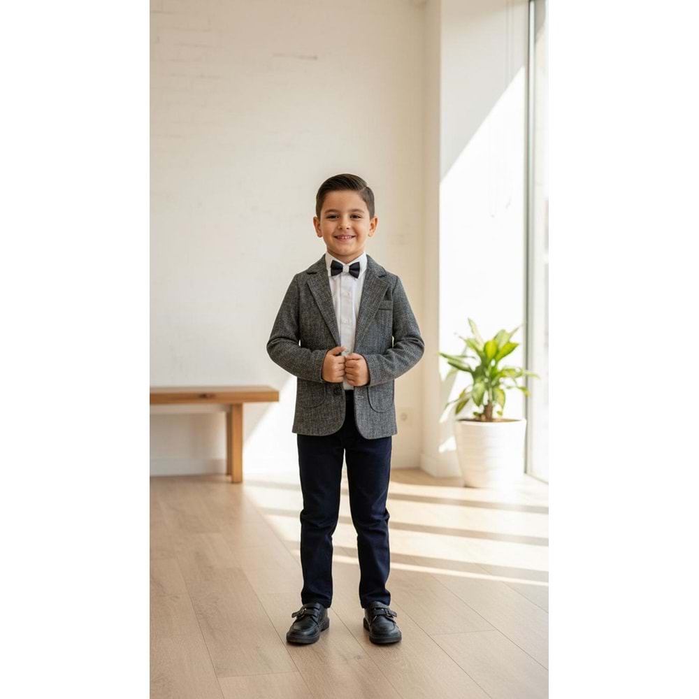 Weeny Kids 1660 3lü Erkek Takım 5 Yaş ANTRASİT