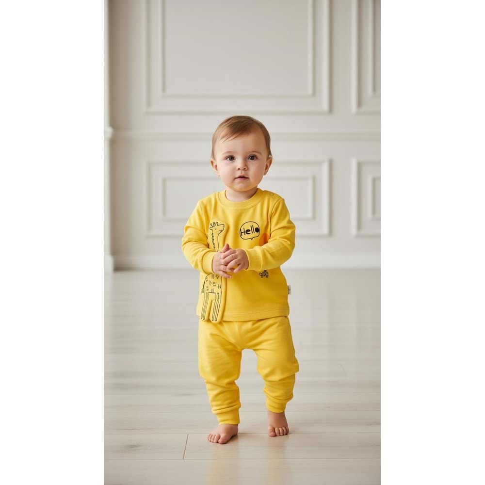 Zeo Kids 2227 Hello Zürafa 2li Takım 6 Ay SARI