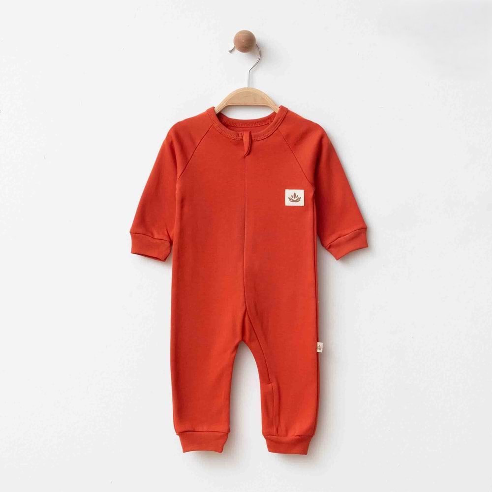 Eslenza Baby ESL-2215 Ribanalı Patiksiz Tulum 6 Ay KİREMİT