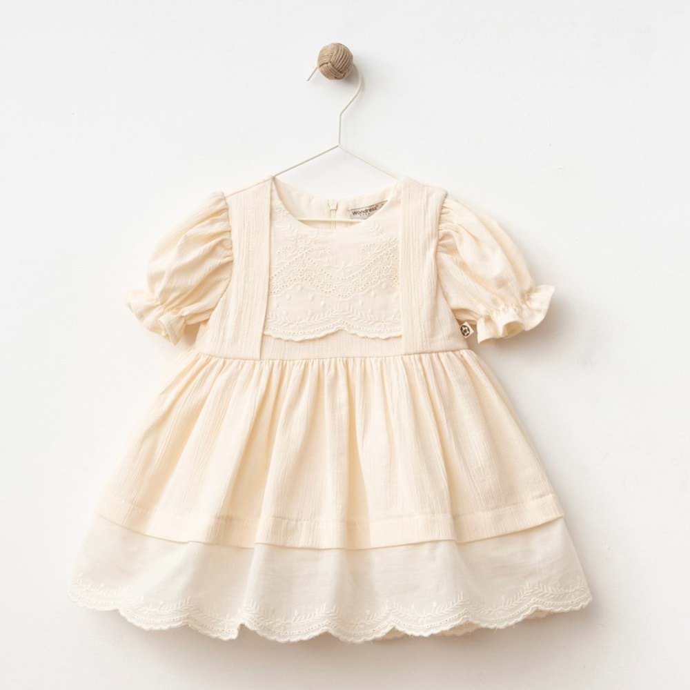 Wondress Baby 1218 Roba Brodeli Elbise 9 Ay Krem
