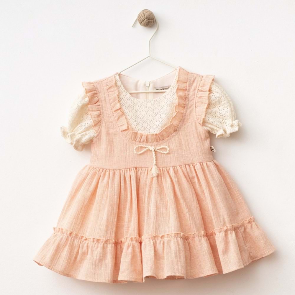 Wondress Baby 1204 Fiyonklu Keten Elbise 12 Ay Nar
