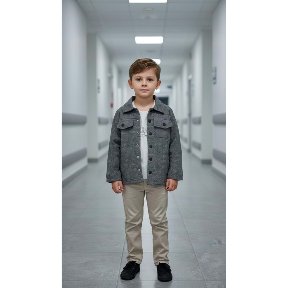 Ecoo Kids 3746 Jakarlı Ceketli 3lü Erkek Takım 5 Yaş FÜME