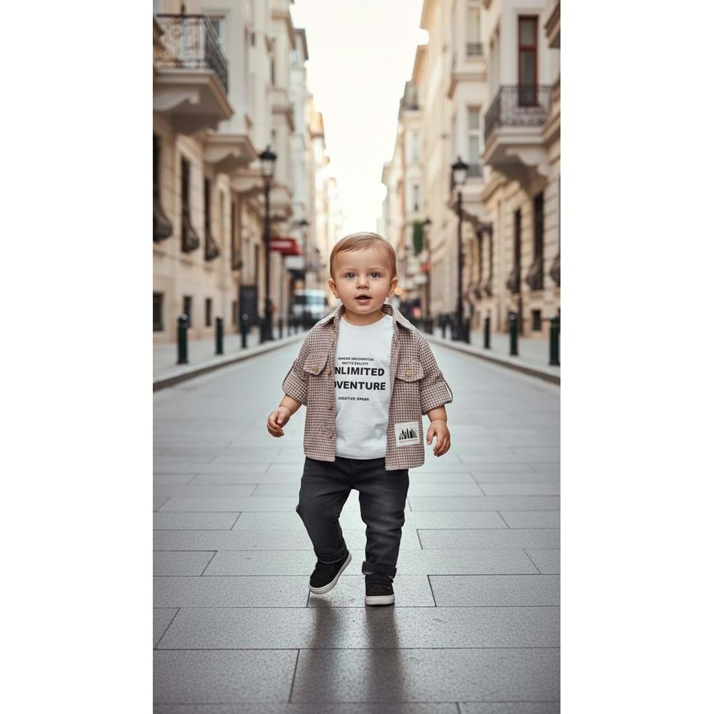 Comfort Baby Gömlekli Wild Baskılı 3lü Takım 9 Ay KAHVE