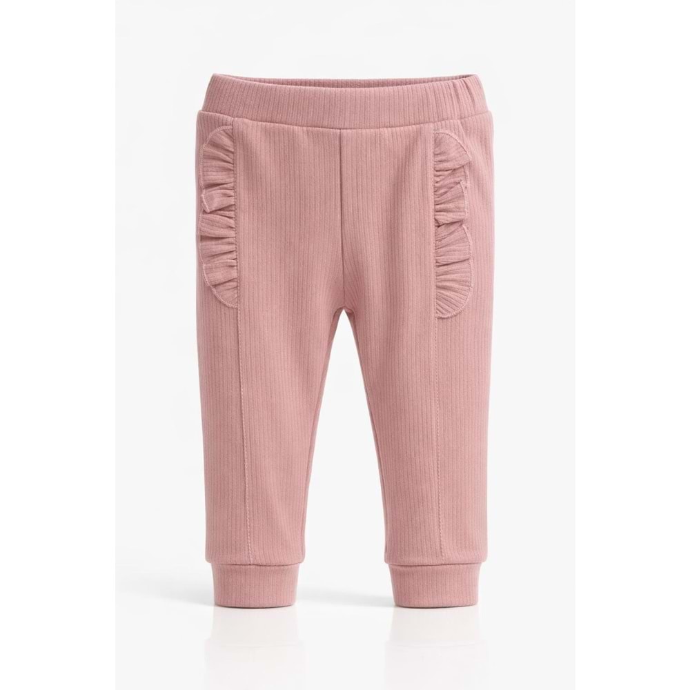 Colbi Baby 1055 İnce Rapor Fırfırlı Pantolon 24-36 Ay Gül Kurusu