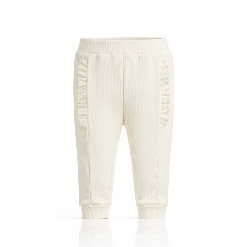 Colbi Baby 1055 İnce Rapor Fırfırlı Pantolon 12-18 Ay Ekru