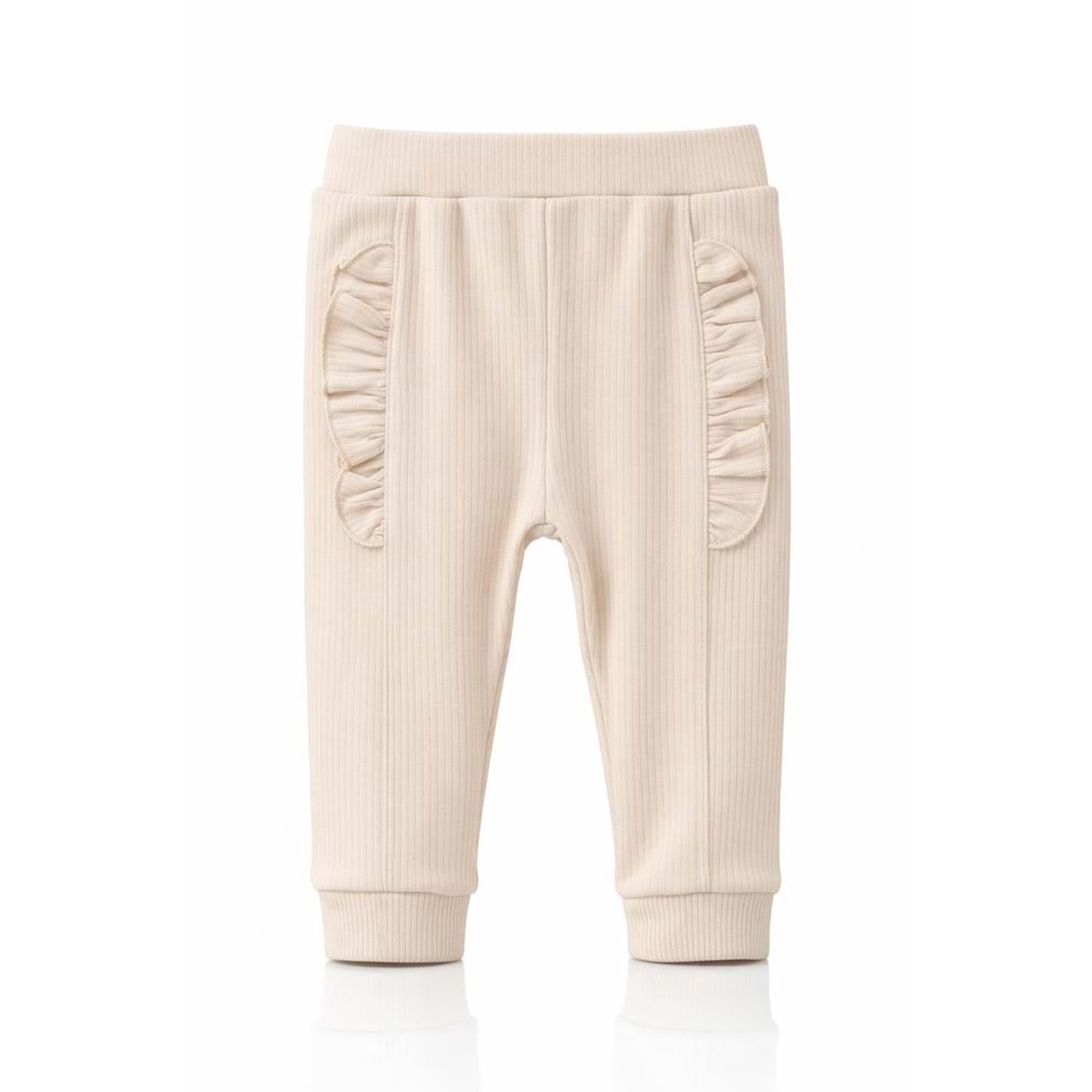 Colbi Baby 1055 İnce Rapor Fırfırlı Pantolon 12-18 Ay Vizon