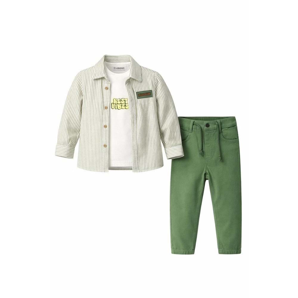 Karavan Baby 7749 Erkek 3lü Takım 3-4 Yaş YEŞİL