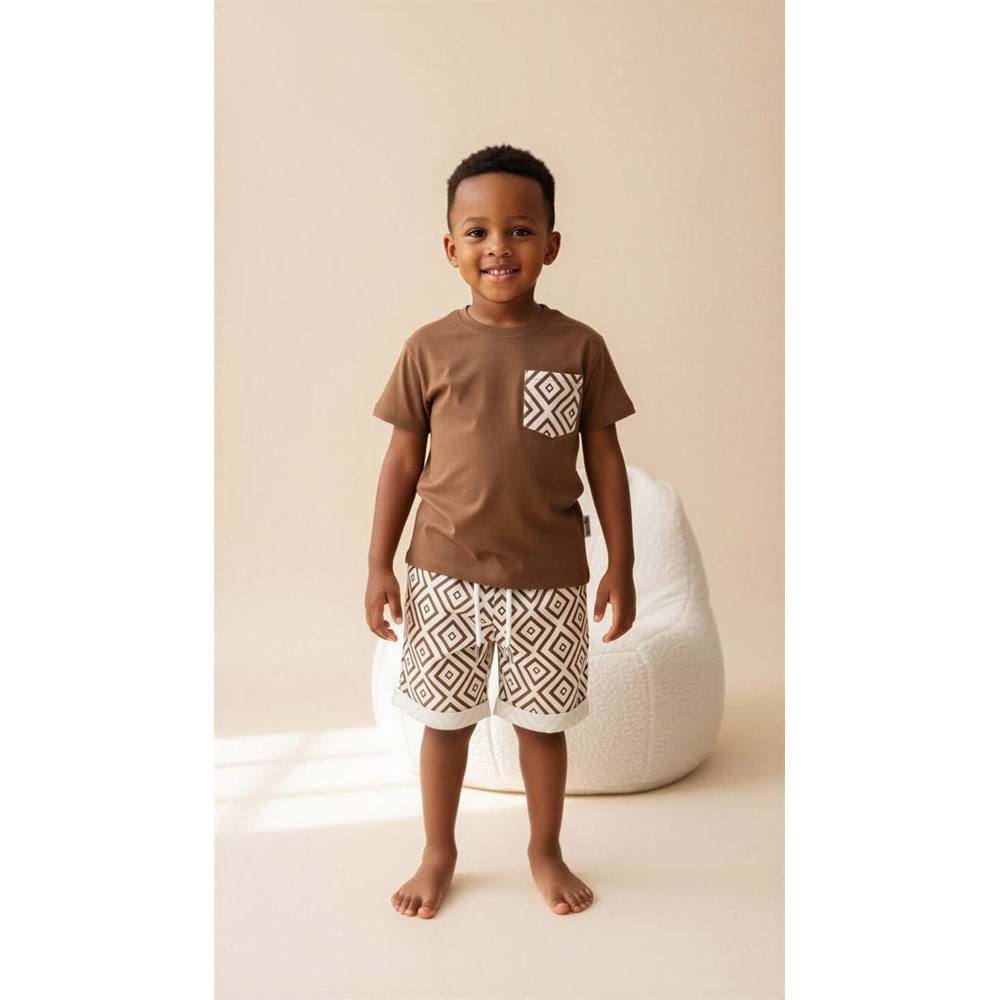 Acapella Çizgi Desenli 2li Erkek Şortlu Takım
