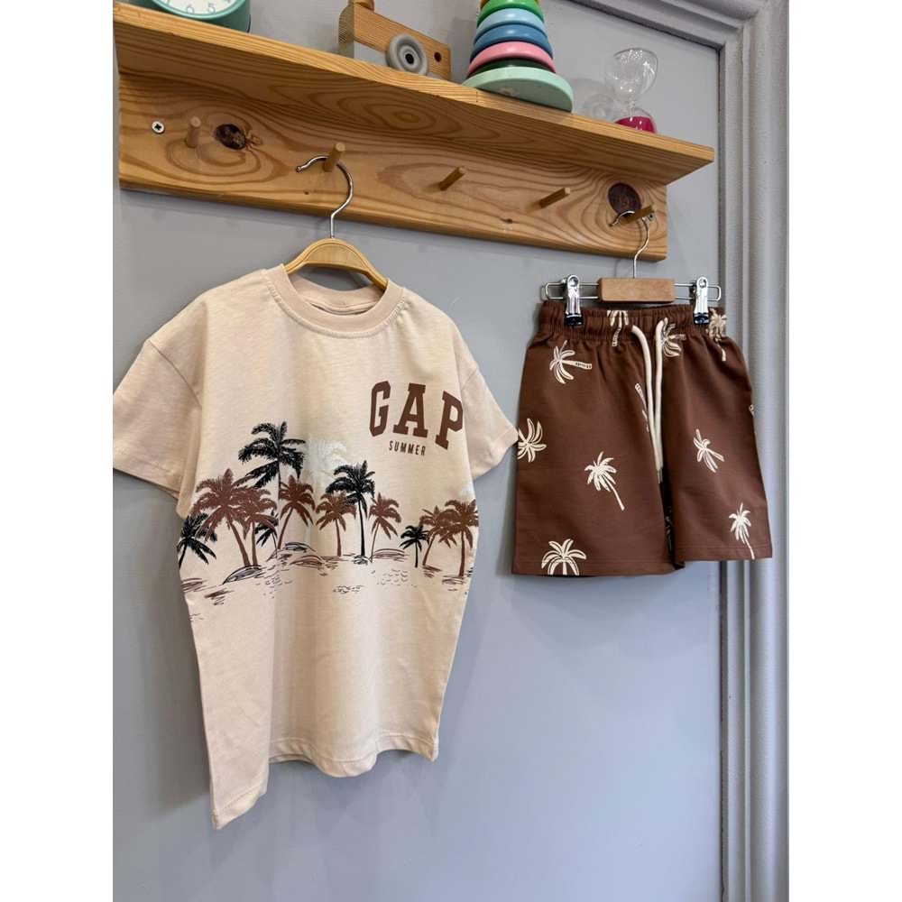 Gap Kids Summer Baskılı 2li Erkek Şortlu Takım