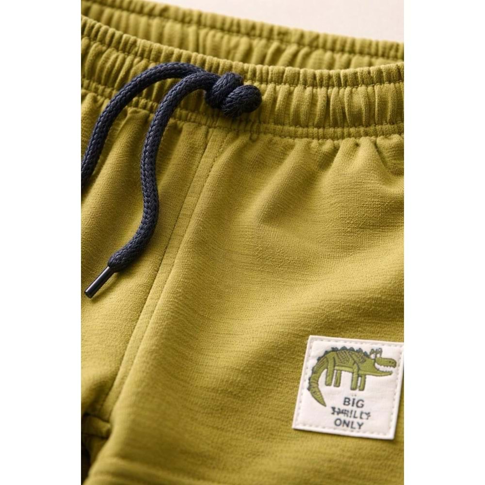 West Sky Dino Baskılı 2li Erkek Şortlu Takım