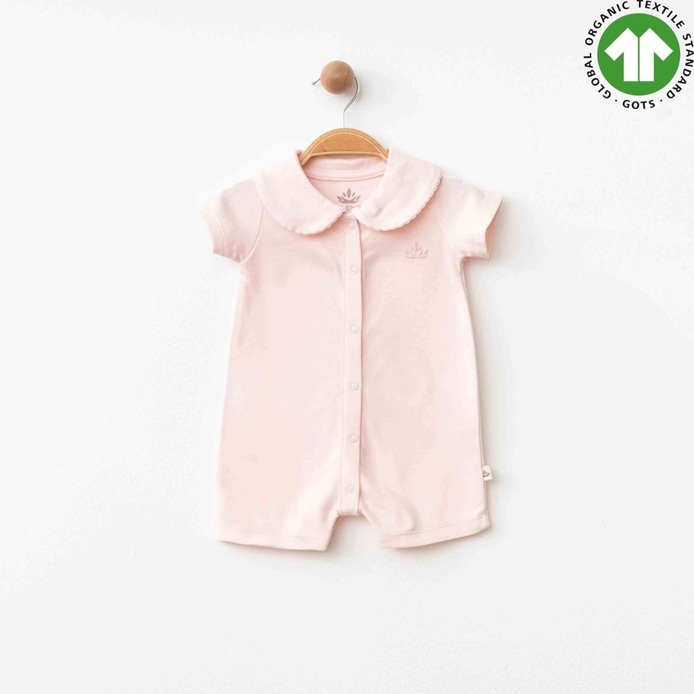 Eslenza ESL-0028 Bebe Yaka Kısa Kol Şort Tulum 24 AY PEMBE
