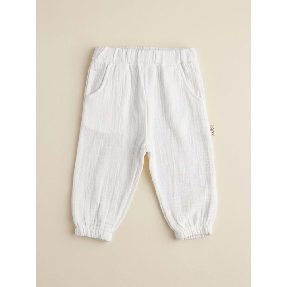 Colbi Baby 5146 Müslin Tek Pantolon 3-6 AY BEYAZ