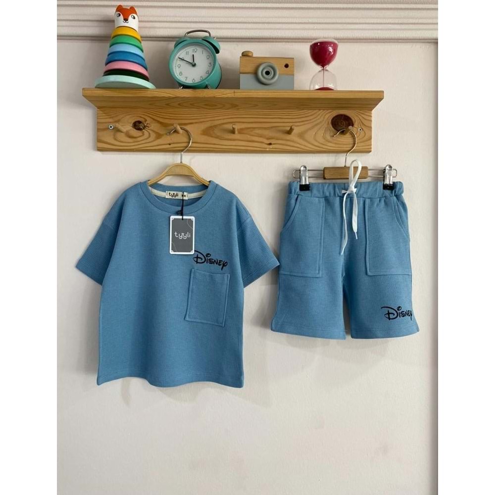 Tyyli Kids Disney Baskılı 2li Şortlu Takım 5-6 YAŞ MAVİ