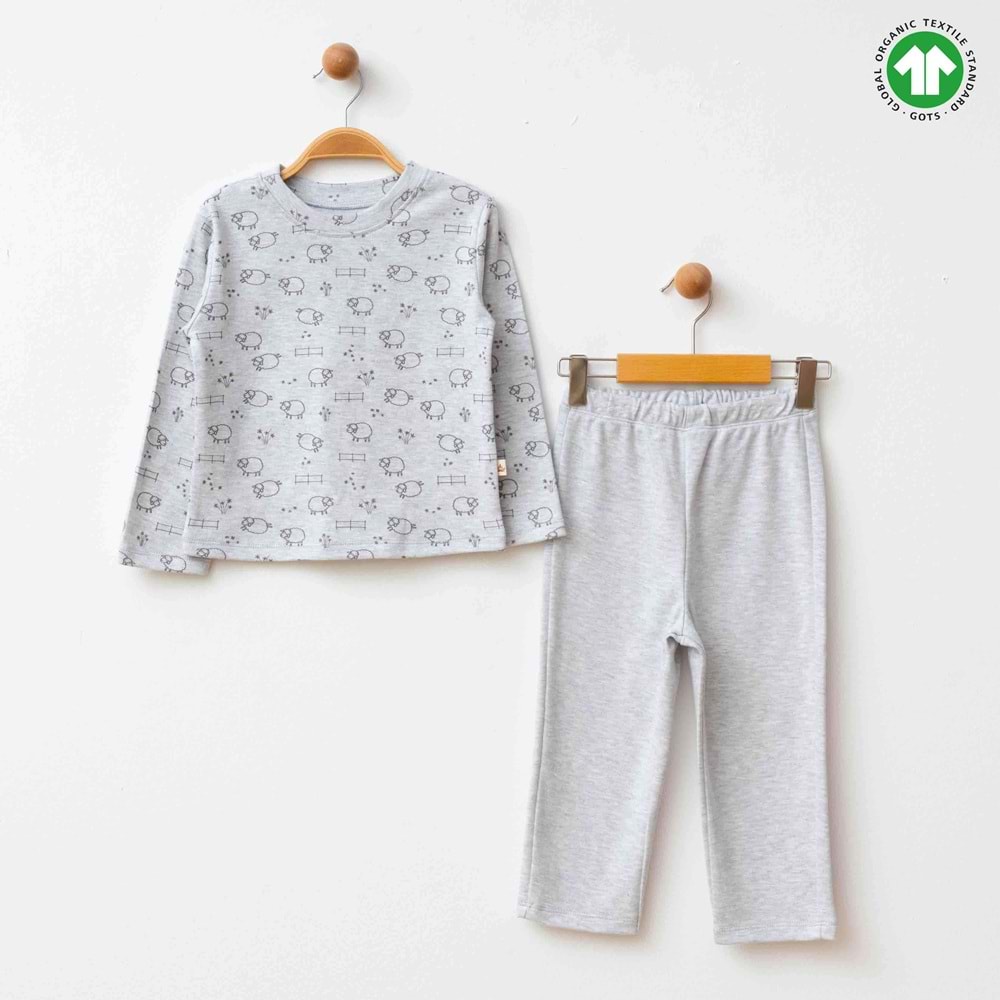 Eslenza Baby ESL-2219 2li Pijama Takımı 4 YAŞ GRİ