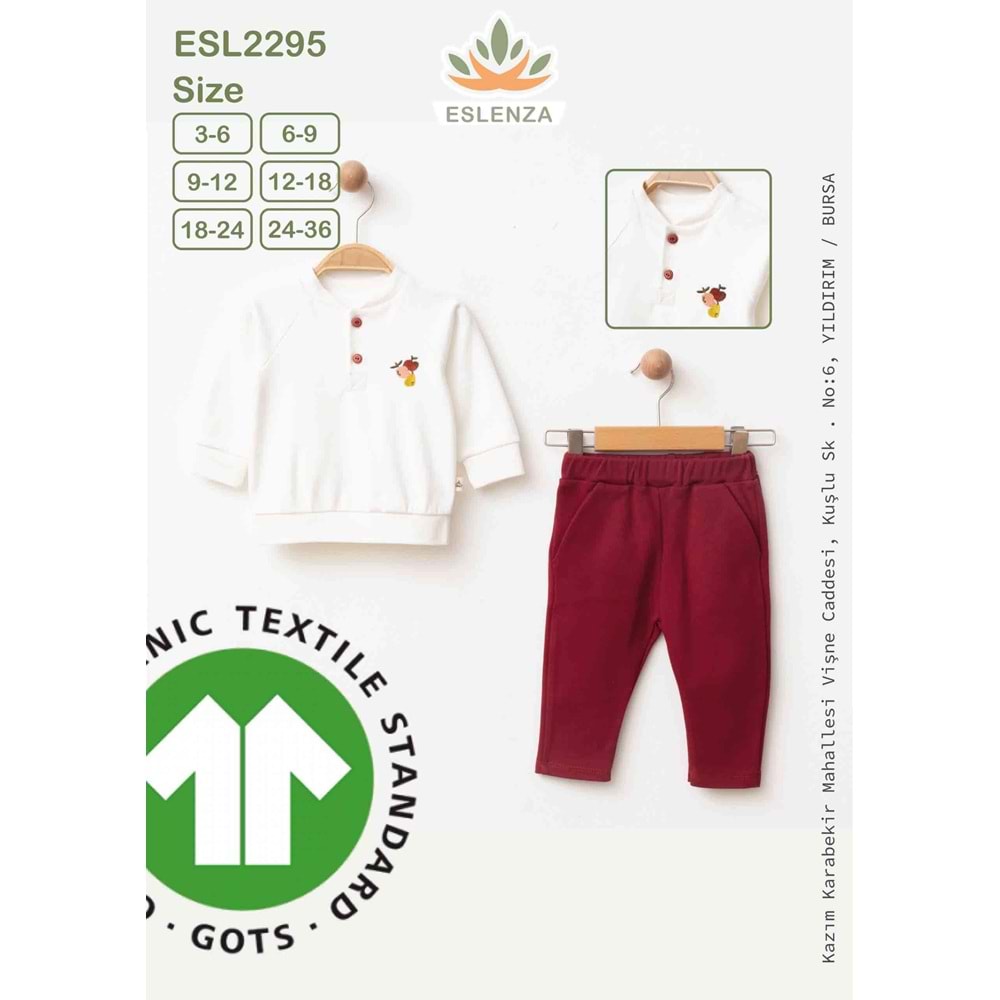 Eslenza Baby ESL-2295 2lİ Pijama Takımı 3 YAŞ BORDO