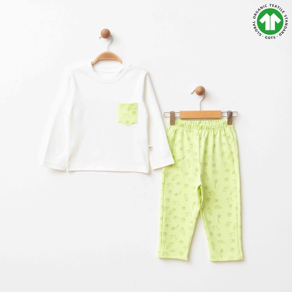 Eslenza Baby ESL-2322 2li Cepli Pijama Takımı 2 YAŞ YEŞİL