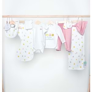 Minipolo Akarsu 10 Parça Kız Yenidoğan Hastane Çıkış Seti PEMBE