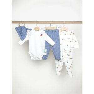 Minipolo Egemen 4lü Erkek Bebek Hastane Çıkış Seti