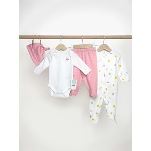 Minipolo Gülek 4lü Kız Bebek Hastane Çıkış Seti