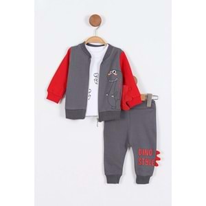 Zeo Kids 2136 Dino Hırkalı 3lü Takım