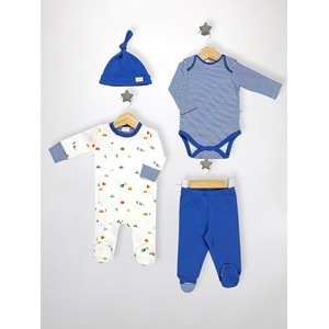 Minipolo Kale 4lü Erkek Bebek Hastane Çıkış Seti