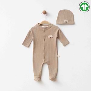 Eslenza Baby ESL-2087 Patikli Şapkalı Tulum