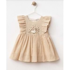 Wondress Baby 1205 Fırfırlı Keten Elbise