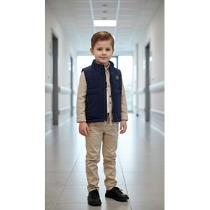 Ecoo Kids 3725 Yelekli Müslin Gömlekli 4lü Erkek Takım