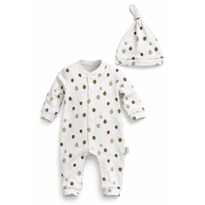 Colbi Baby 3131 Kaşkorse Balon Desen Patiksiz Şapkalı Tulum