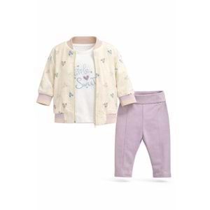 Bebedexs 1714 Kalp Baskılı Müslin 3lü Takım