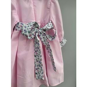 So Pearl 5015 Yaka ve Kol Ucu Çiçek Desenli Elbise