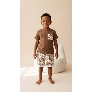 Acapella Çizgi Desenli 2li Erkek Şortlu Takım