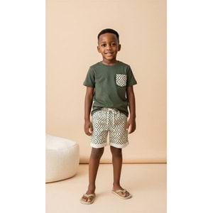 Acapella Çizgi Desenli 2li Erkek Şortlu Takım