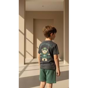 Gap Kids Bear Baskılı 2li Erkek Şortlu Takım