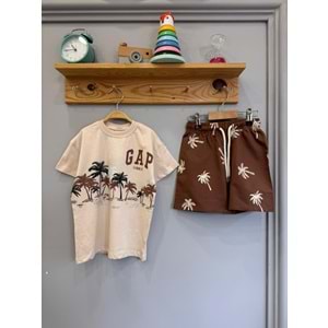 Gap Kids Summer Baskılı 2li Erkek Şortlu Takım